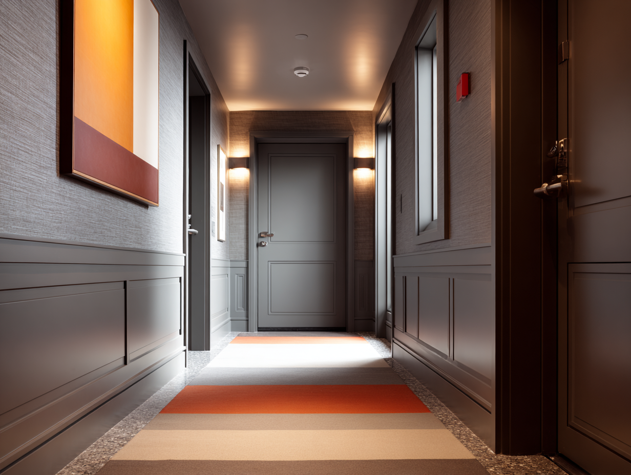 Modern NYC hallway with premium soundproof door
